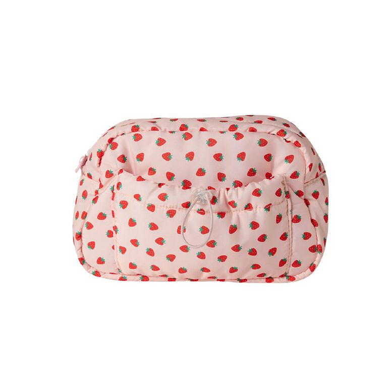 Poppi Puff Cosmetic Bag with Pocket Pink Pink, , hi-res