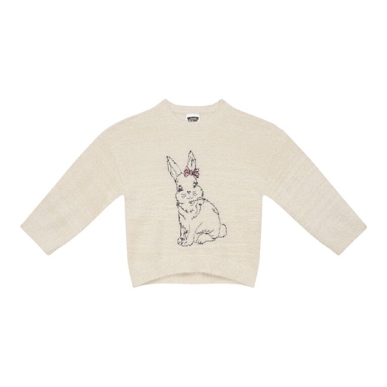 Young Original Fluffy Knit Jumper, Cream, hi-res