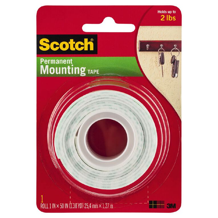 Scotch 114/DC Heavy Duty Mounting Tape 25mm x 1.27m, , hi-res