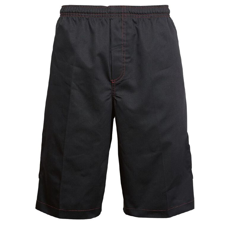 Schooltex Manurewa Intermediate Shorts, Black, hi-res