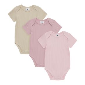 Young Original Babies' Short Sleeve Rib Bodysuit 3 Pack
