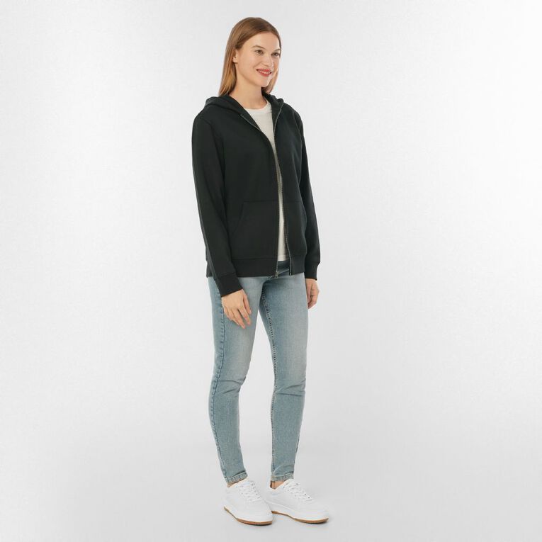 H&H Women's Zip-Thru Hoodie Sweat, Black, hi-res