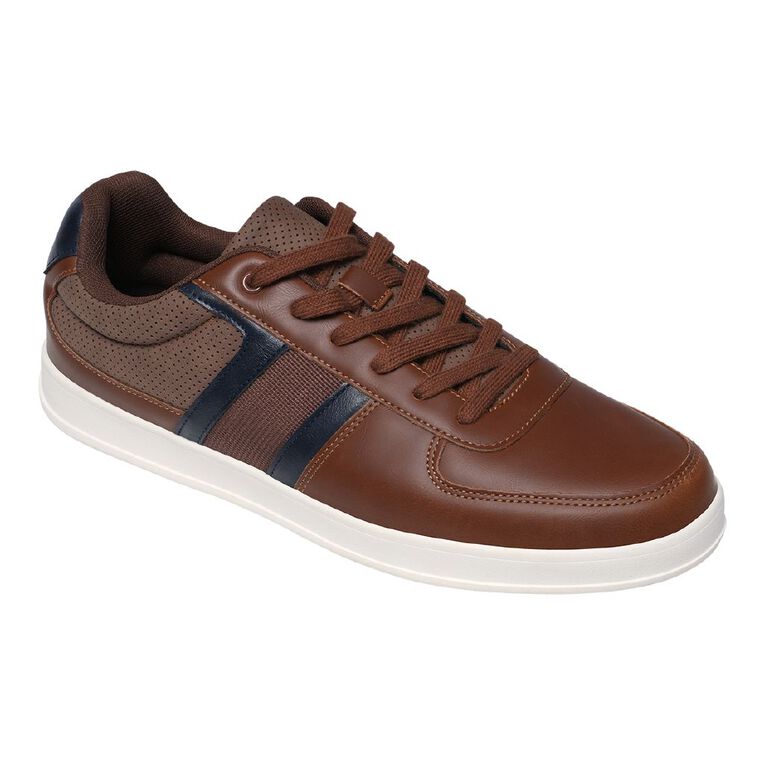 H&H Men's PU Panel Sneakers, Tan, hi-res