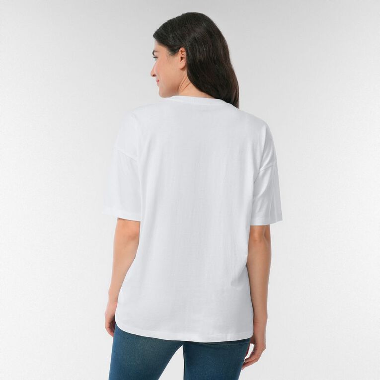 H&H Women's Short Sleeve Boyfriend Graphic Tee, Red Dark, hi-res