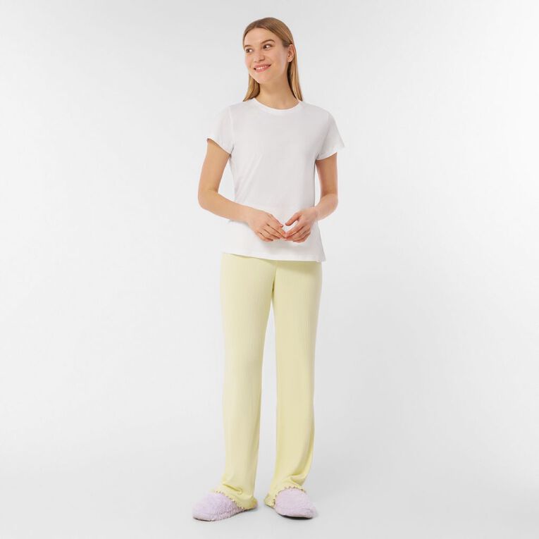 H&H Women's Pointelle Pyjama Pants, Yellow Light, hi-res