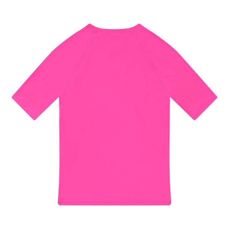 Young Original Short Sleeve Neon Rash Top, Pink Mid, hi-res