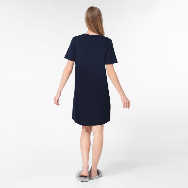 H&H Women's V Neck Nightie, Blue Dark, hi-res