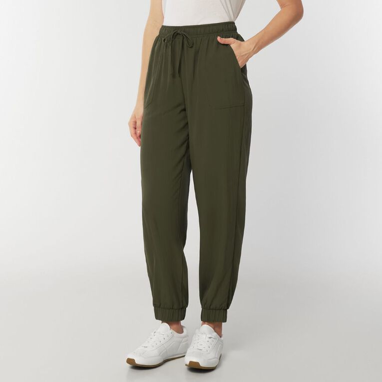 H&H Women's Light Weight Twill Jogger Pants, Green Dark, hi-res