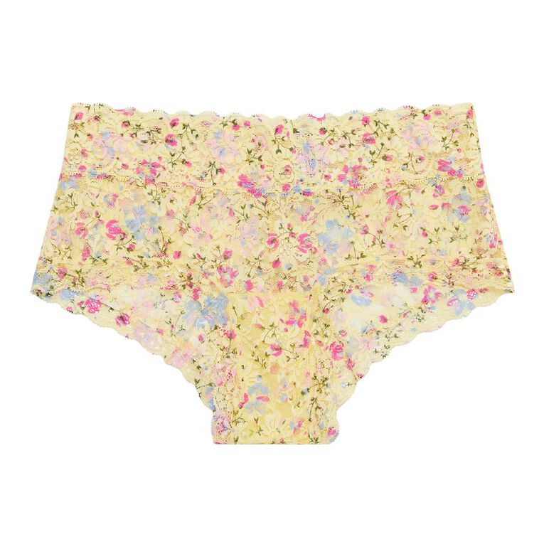 H&H Women's Poppy Lace Boyleg Briefs, Yellow Mid, hi-res