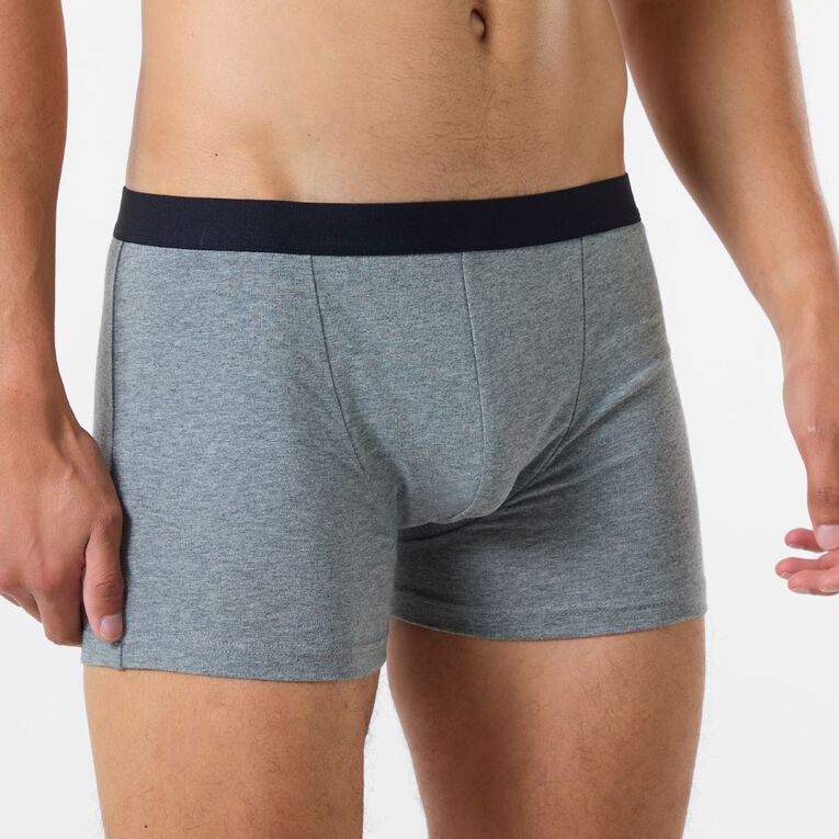 H&H Men's Fitted Trunk 3 Pack, Grey Marle, hi-res