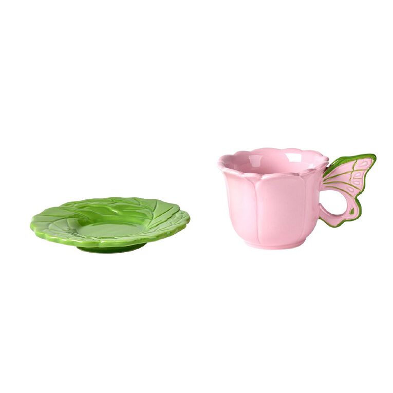 Living & Co Fairy Cup And Saucer Set Pink, , hi-res