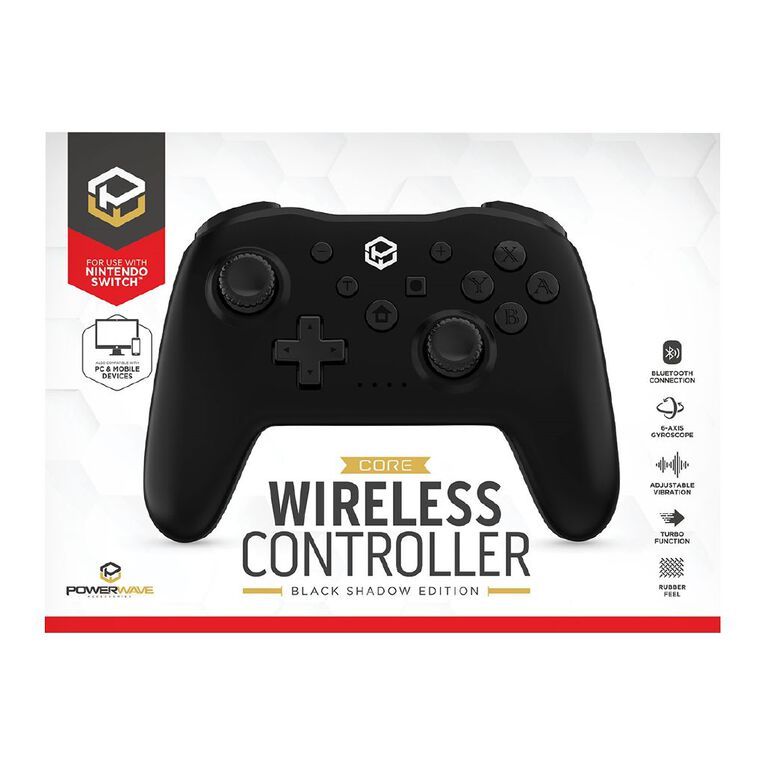PowerWave Nintendo Switch Wireless Controller Black, , hi-res