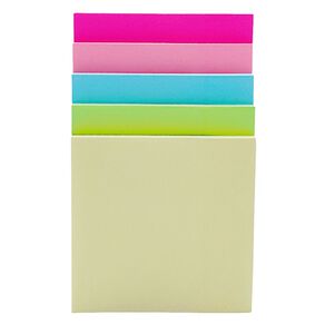 WS Sticky Notes 76mm x 76mm 50 Sheet 5 Pack Multi-Coloured 5 Pack