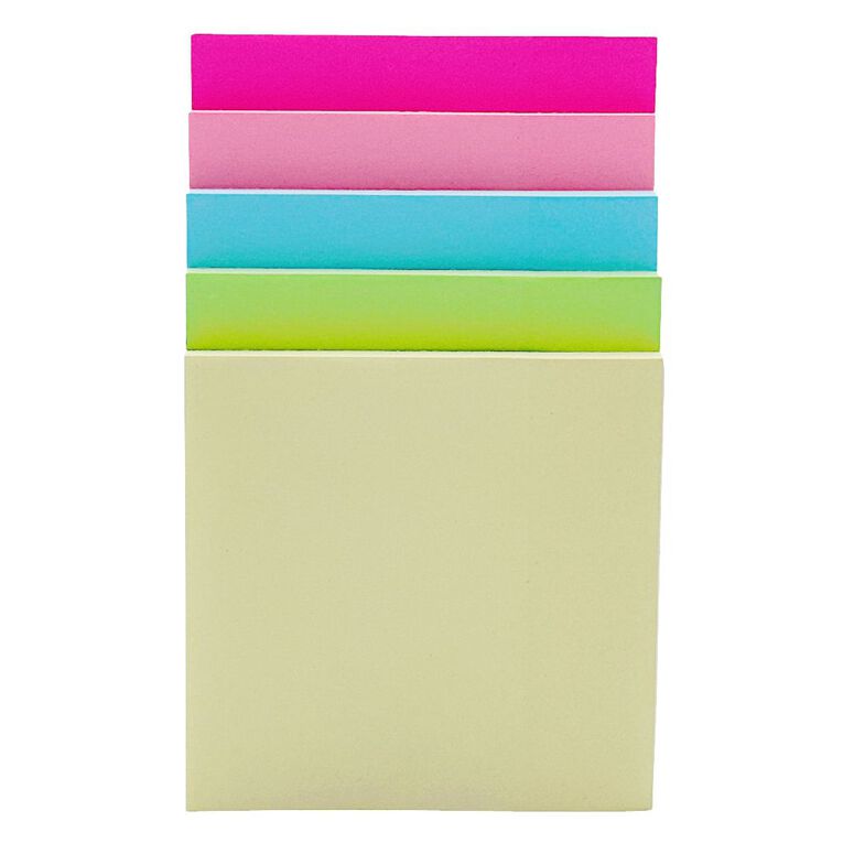 WS Sticky Notes 76mm x 76mm 50 Sheet 5 Pack Multi-Coloured 5 Pack, , hi-res