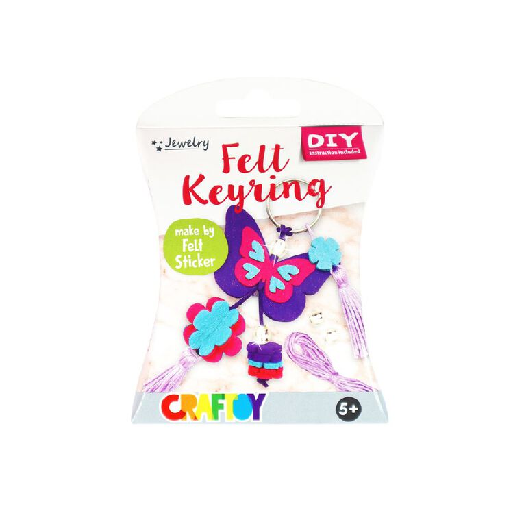 Craftoy Felt Keyring Kit Butterfly, , hi-res