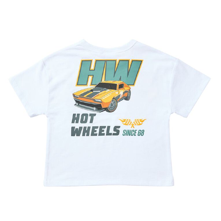 Hot Wheels Preschool Printed Relaxed Tee, White, hi-res