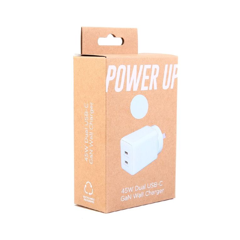 Tech.Inc PD 45W Dual USB-C Fast Charger Blue Light, , hi-res