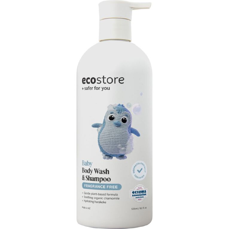 Ecostore Fragrance Free Baby Bodywash & Shampoo 535ml, , hi-res