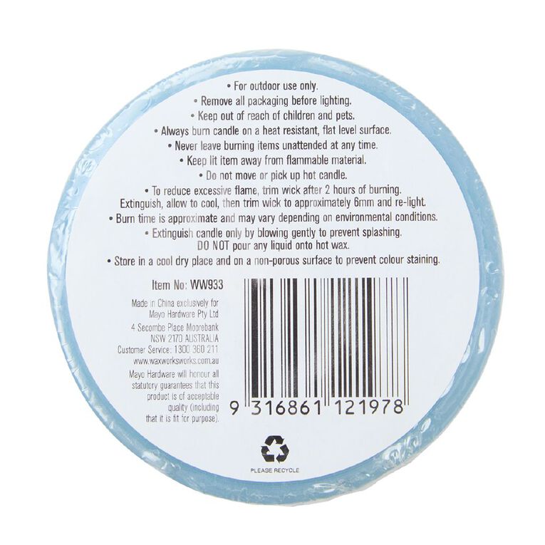 Waxworks Citronella Pillar Candle 10cm Assorted, , hi-res