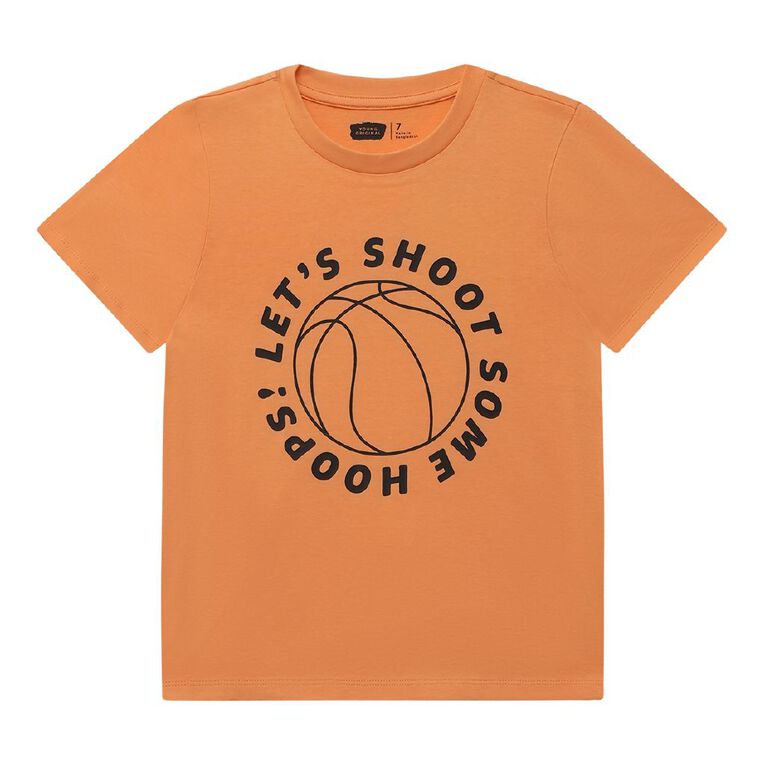 Young Original Short Sleeve Printed Tee, Orange Light, hi-res