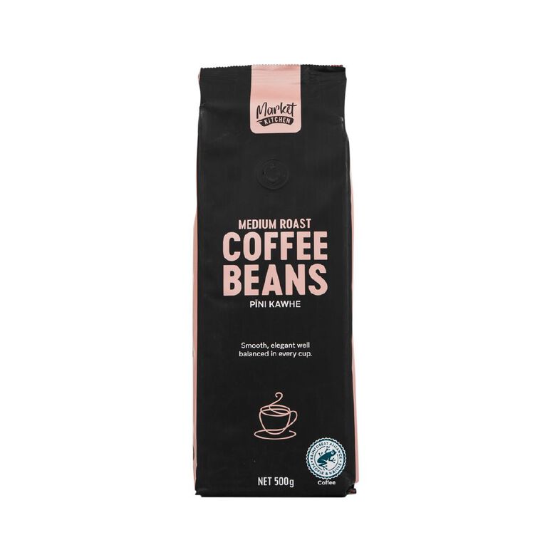 Market Kitchen Coffee Beans Medium Roast 500g, , hi-res