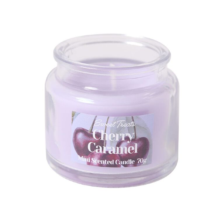 Living & Co Sweet Treats Mini Scented Candle Cherry Caramel, , hi-res