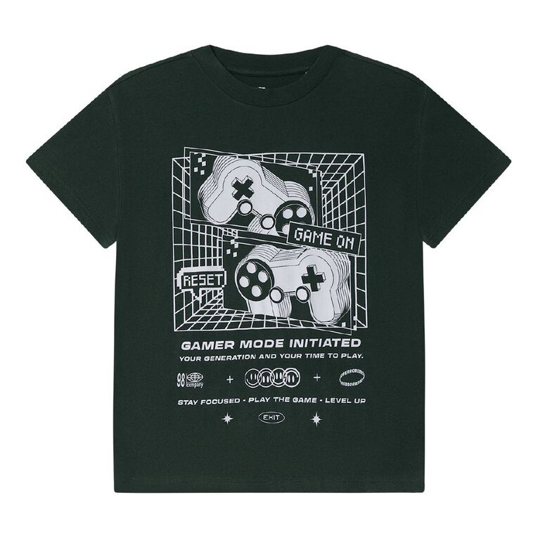 Young Original Short Sleeve Print Tee, Blue Dark, hi-res