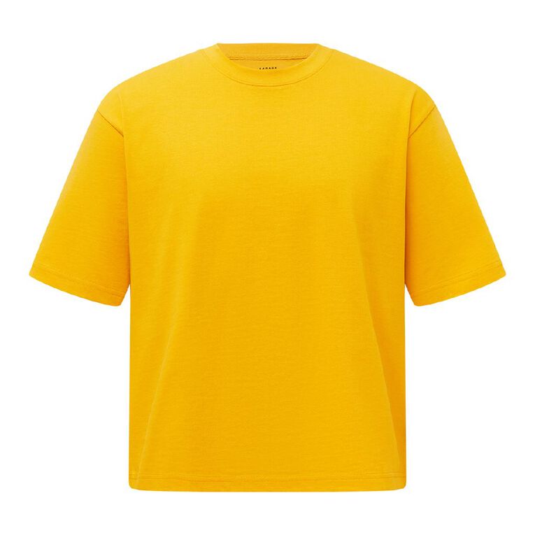 Garage Men's Heavyweight Boxy Crop Tee, Yellow Mid, hi-res