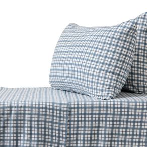 Living & Co Cotton Flannelette Sheet Set Layton Navy King