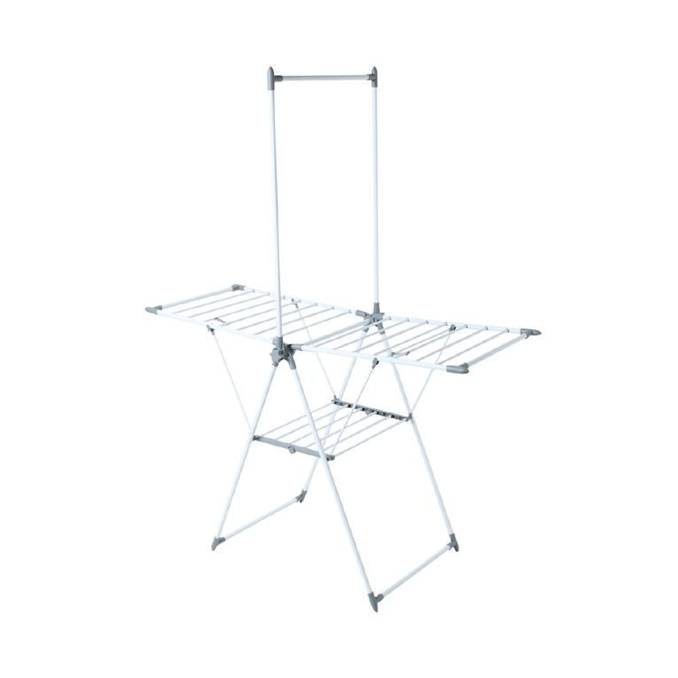 Living & Co Winged Steel Airer with Rod, , hi-res