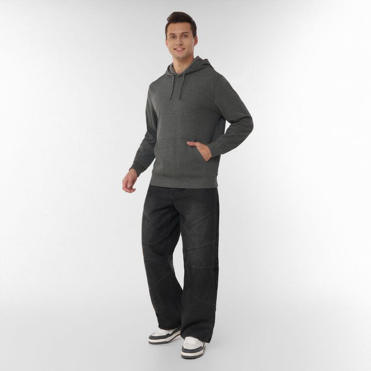 H&H Men's Plain Hoodie Sweatshirt, Charcoal/Marle, hi-res