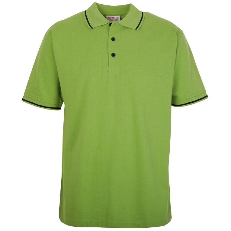 Schooltex Short Sleeve Pique Polo, Green Mid, hi-res