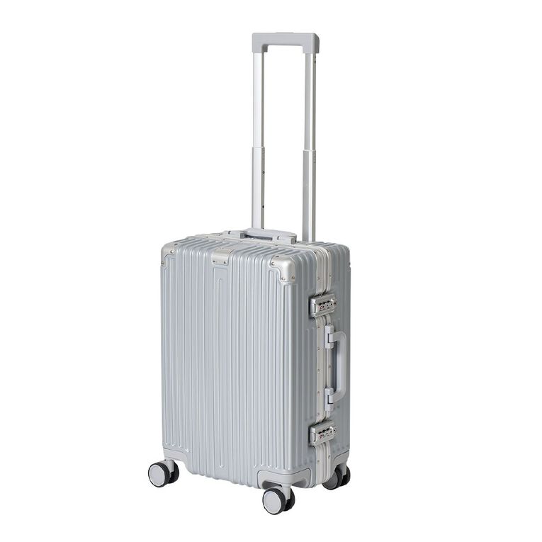 Living & Co Hard Textured Suitcases 2 Piece Set Silver, , hi-res
