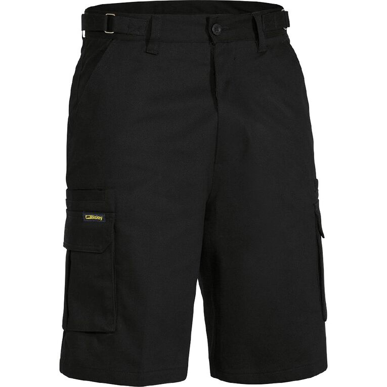 Bisley Workwear Cargo Shorts, Black, hi-res