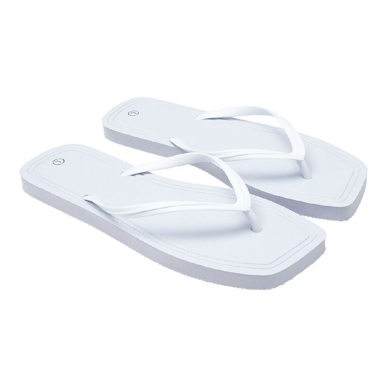 H&H Women's Square Toe Jandal, White, hi-res