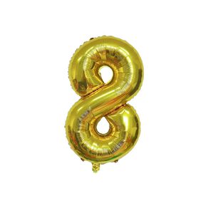 Party Inc Foil Balloon #8 Gold 35cm
