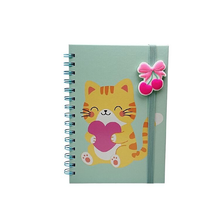 Uniti Kids Playful Simplicity Spiral Cat A5 Notebook, , hi-res