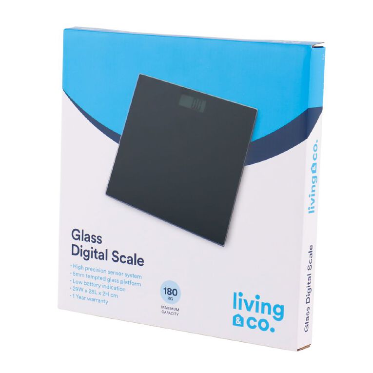 Living & Co Digital Glass Scale Black, , hi-res