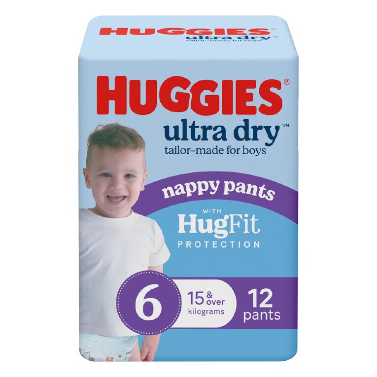 Huggies Ultra Dry Nappy Pants Junior Boy's Size 6 15+kg 12 Pack, , hi-res