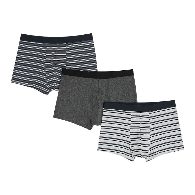 H&H Men's Trunks 3 Pack, Blue/Grey, hi-res
