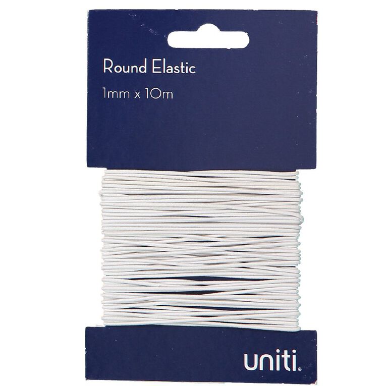 Uniti Round Elastic 1mm x 10m White, , hi-res