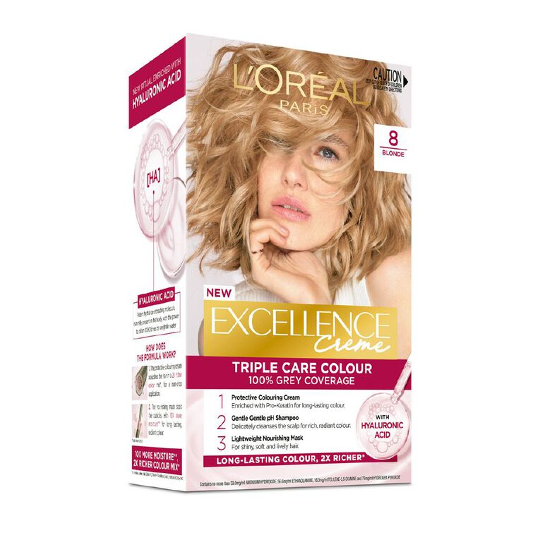 L'Oreal Paris Excellence Creme Hair Colour Blonde 8, , hi-res