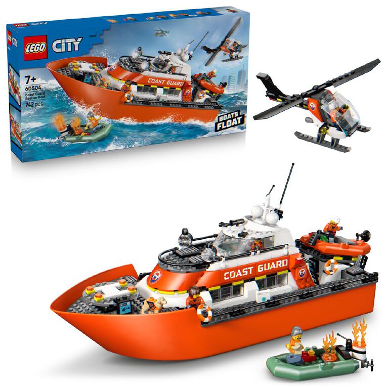LEGO CITY Coast Guard Rescue Boat & Helicopter 60504, , hi-res