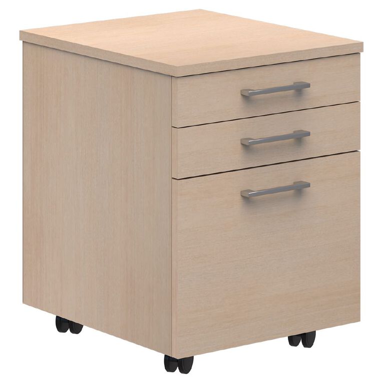 Mascot Personal Storage 3 Drawer Mobile Non Locking Refined Oak, , hi-res