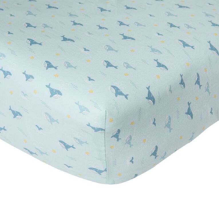Babywise Cotton Sheet Whale 2 Pack, , hi-res