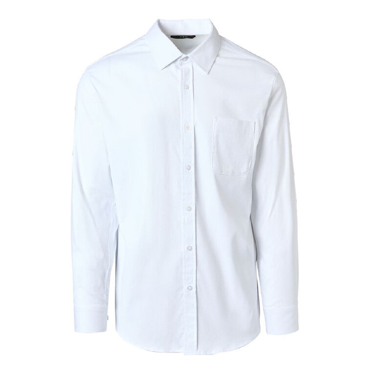 H&H Men's Stretch Business Shirt, White, hi-res