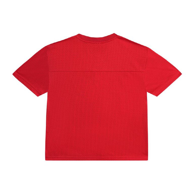 Young Original Short Sleeve Eyelet Sports Top, Red Dark, hi-res