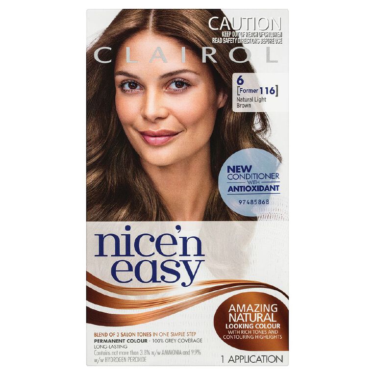 Clairol Nice N Easy Permanent Hair Colour Light Brown 6, , hi-res