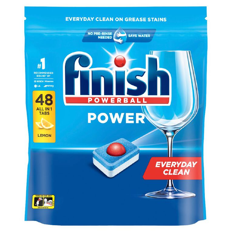 Finish Power Dishwashing Tablets Lemon 48 Pack, , hi-res