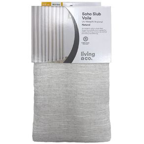 Living & Co Soho Slub Voile Natural 90-180cm Wide/160cm Drop